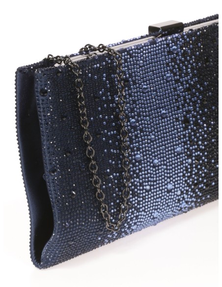 Cartera fiesta pedrería azul-marino