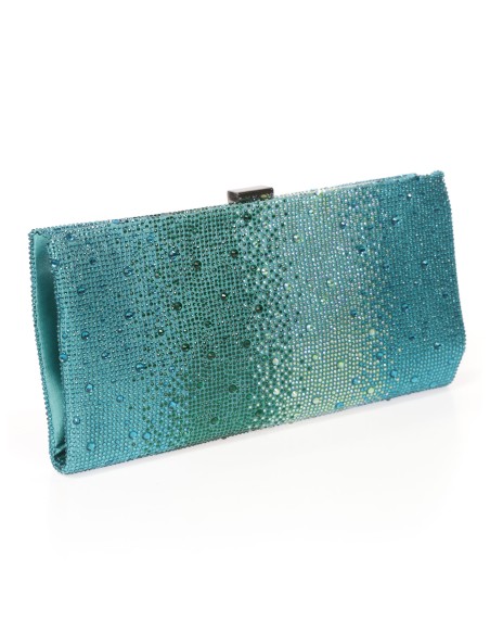 Cartera fiesta pedrería teal