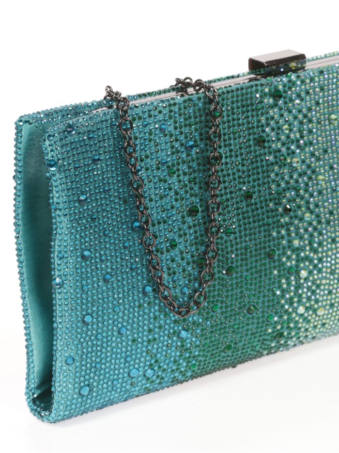Cartera fiesta pedrería teal