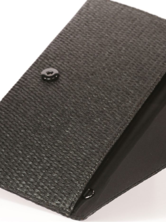 Cartera fiesta efecto rafia negro