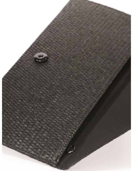 Cartera fiesta efecto rafia negro