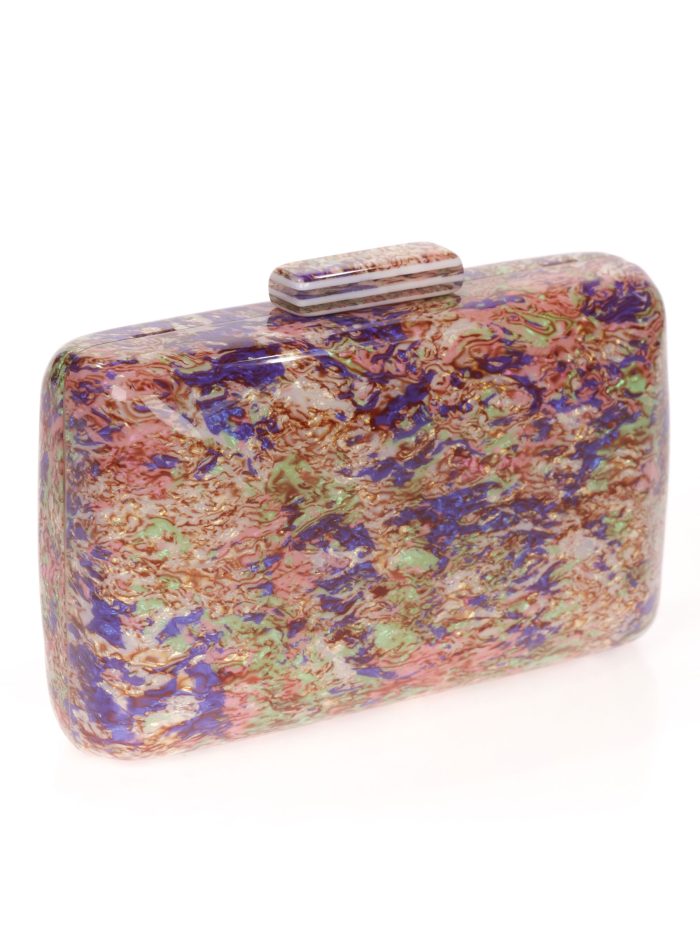 Clutch fiesta nácar multi-rosa-palo