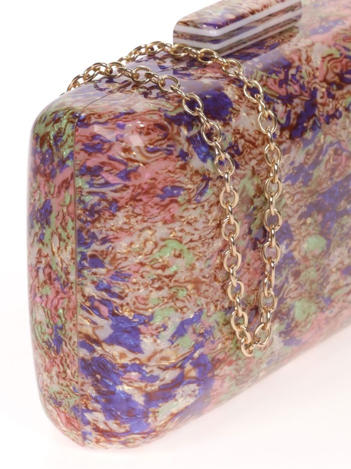 Clutch fiesta nácar multi-rosa-palo