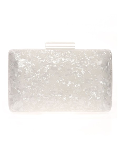 Clutch fiesta nácar blanco-ruto