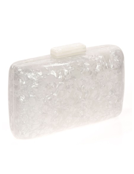 Clutch fiesta nácar blanco-ruto