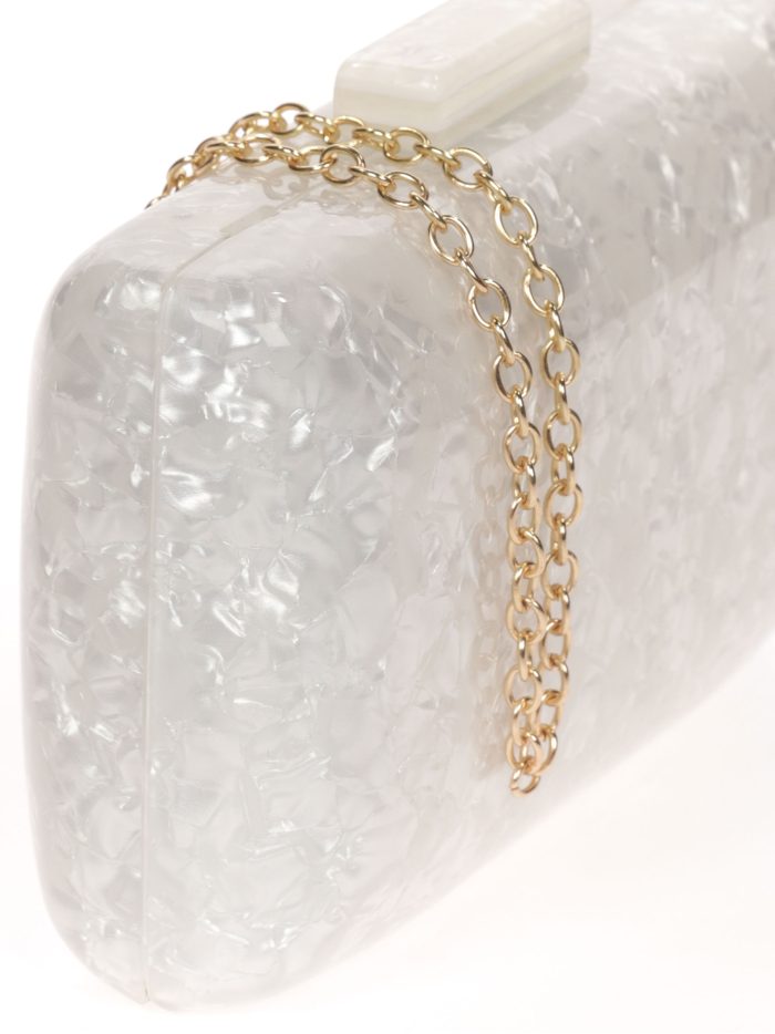 Clutch fiesta nácar blanco-ruto