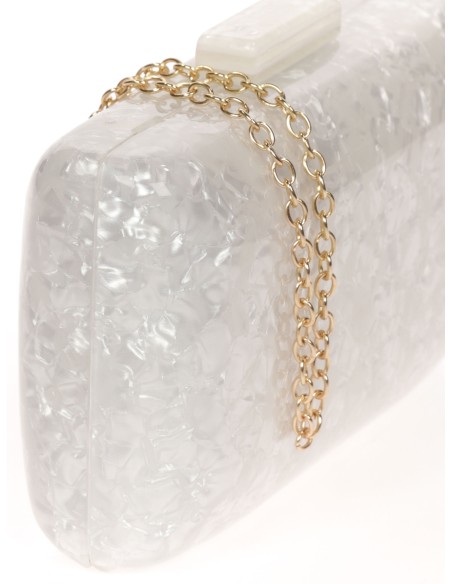 Clutch fiesta nácar blanco-ruto
