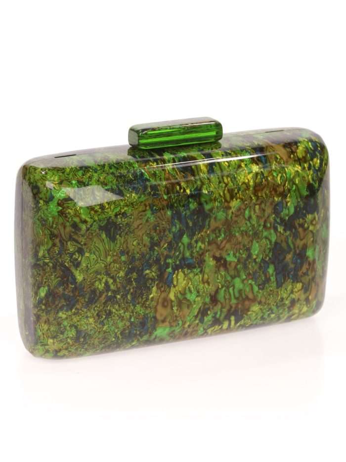 Clutch fiesta nácar multi-verde