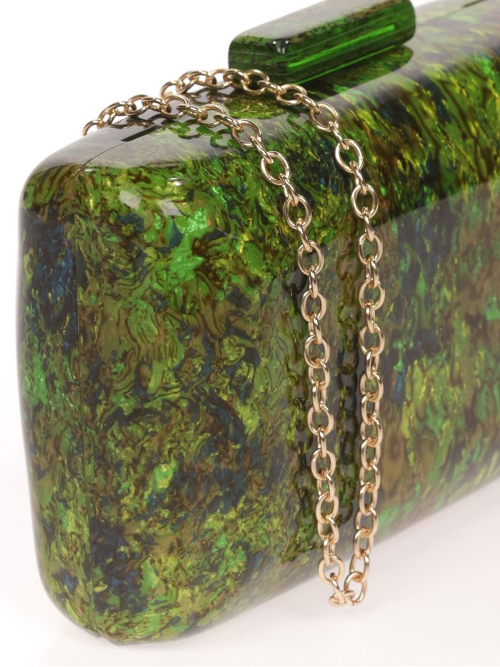 Clutch fiesta nácar multi-verde