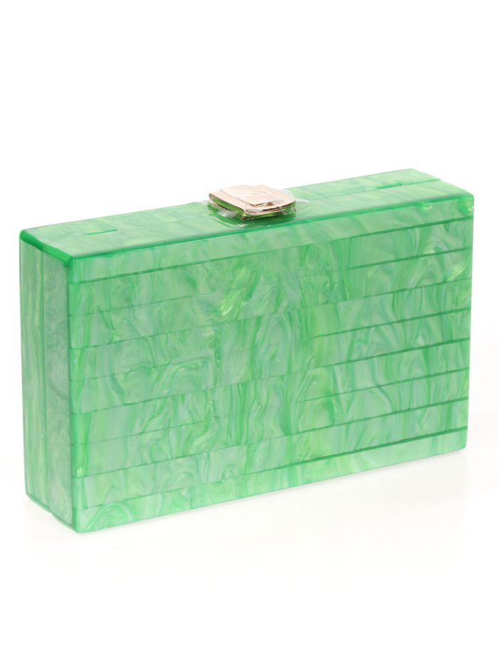 Clutch fiesta nácar verde-hierba