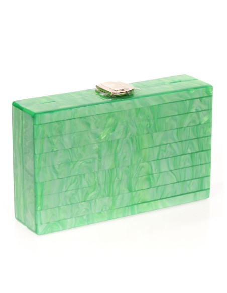 Clutch fiesta nácar verde-hierba