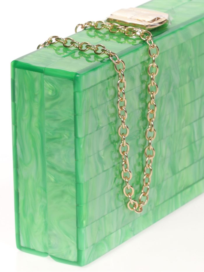 Clutch fiesta nácar verde-hierba