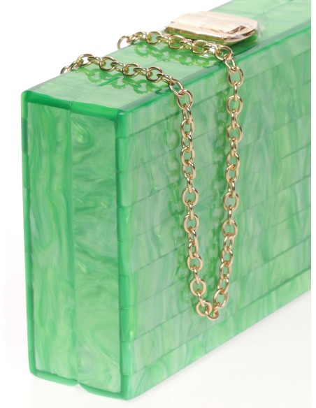 Clutch fiesta nácar verde-hierba