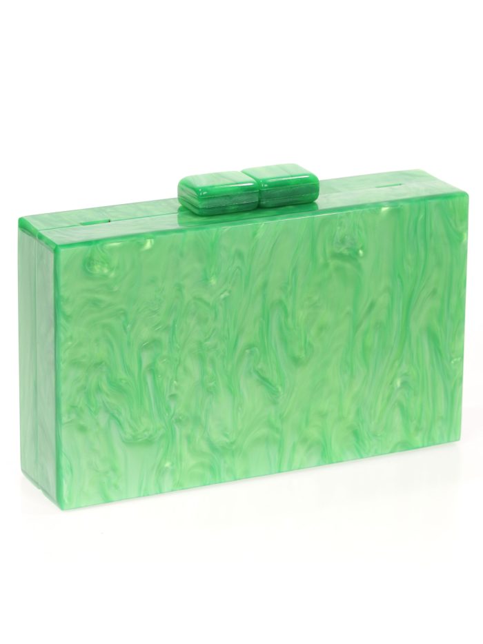 Clutch fiesta nácar verde-hoja