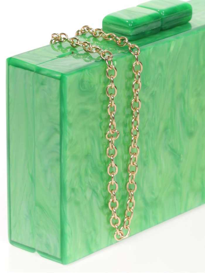 Clutch fiesta nácar verde-hoja