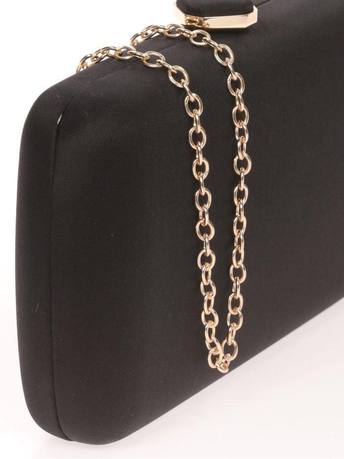 Clutch fiesta detalle metálico negro