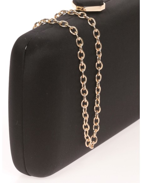 Clutch fiesta detalle metálico negro