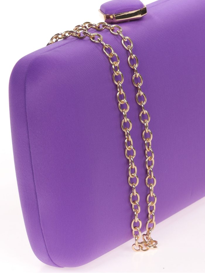 Clutch fiesta detalle metálico morado