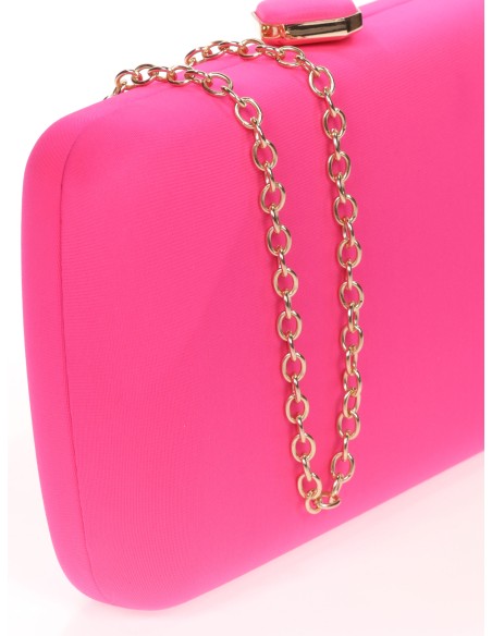 Clutch fiesta detalle metálico fucsia