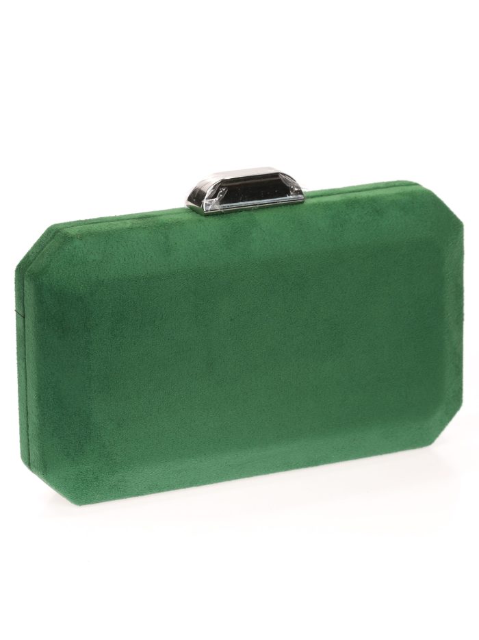 Clutch fiesta antelina verde-hierba