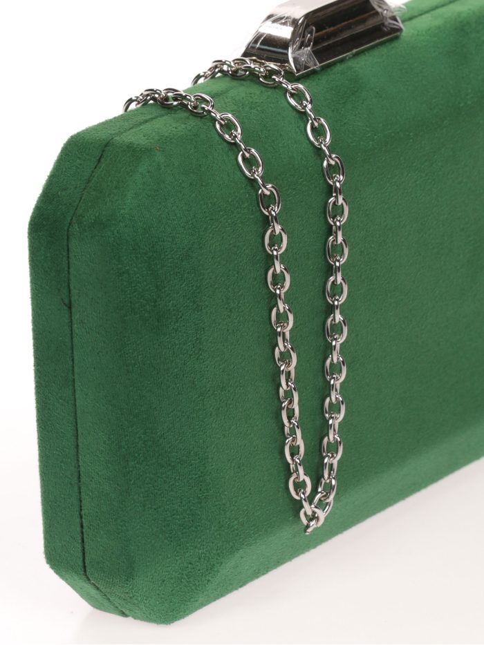 Clutch fiesta antelina verde-hierba