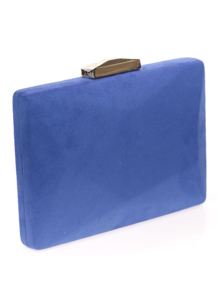 Suede effect clutch azulon