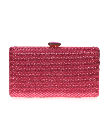 Clutch with rhinestone fucsia
