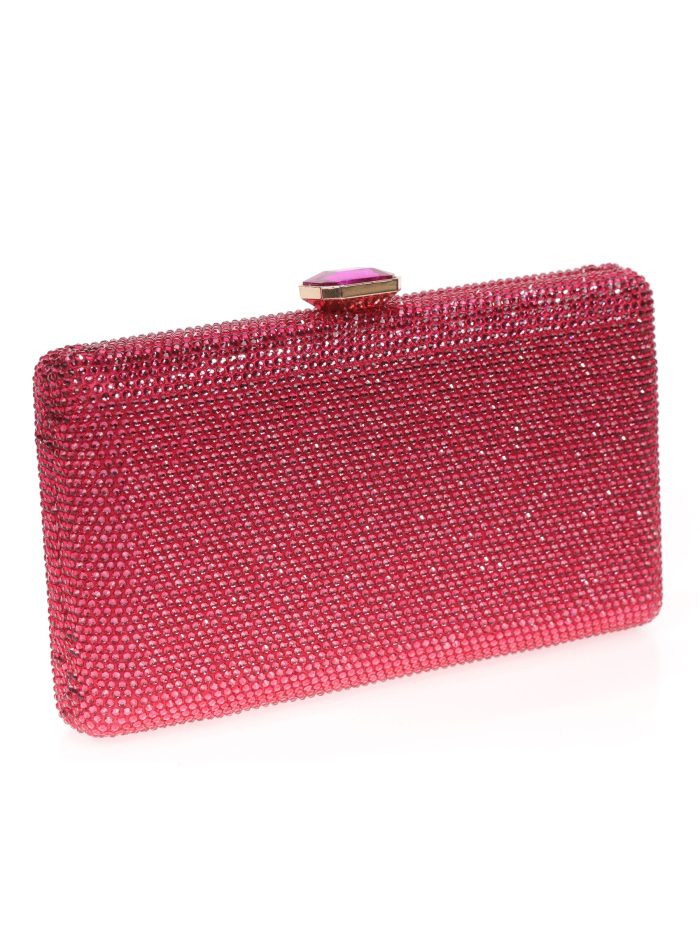 Clutch fiesta pedrería fucsia