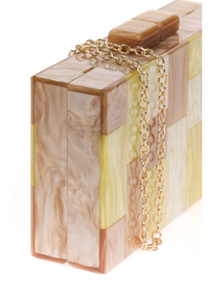 Clutch fiesta nácar mostaza