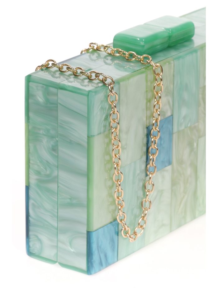 Clutch fiesta nácar verde