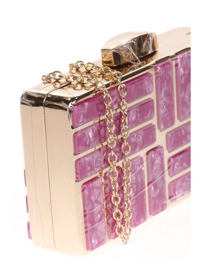 Clutch fiesta detalle metálico buganvilla