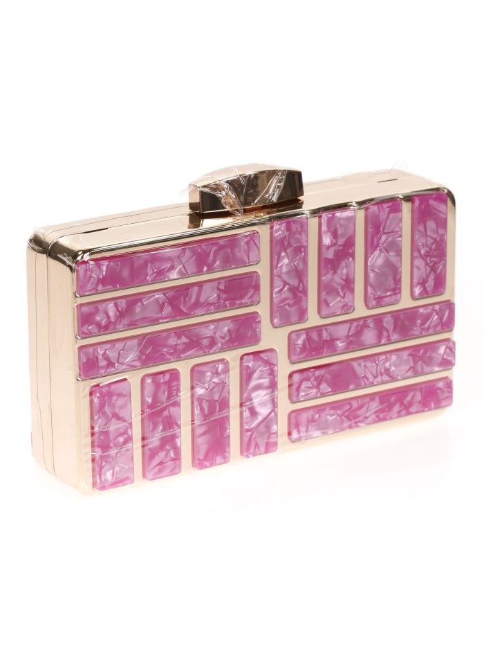 Clutch fiesta detalle metálico buganvilla