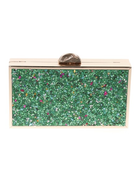 Clutch fiesta pedrería verde