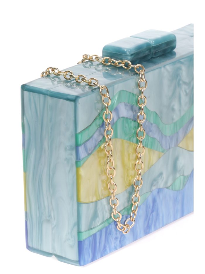 Clutch fiesta nácar azul