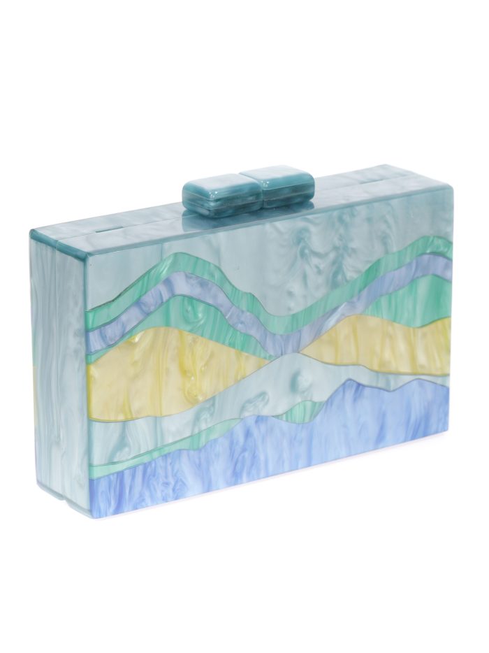 Clutch fiesta nácar azul