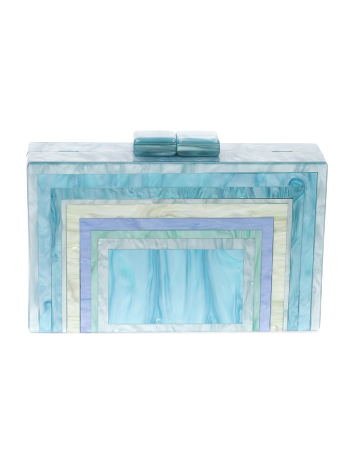 Marble effect clutch teal