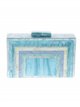 Marble effect clutch teal