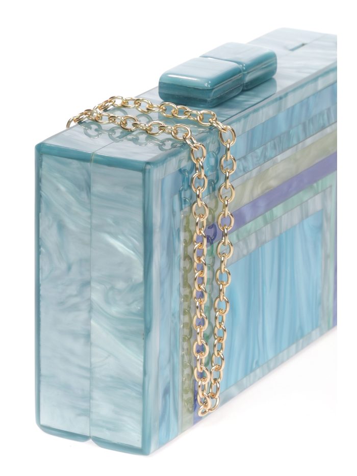 Clutch fiesta nácar teal