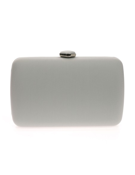 Clutch fiesta detalle metálico gris-claro
