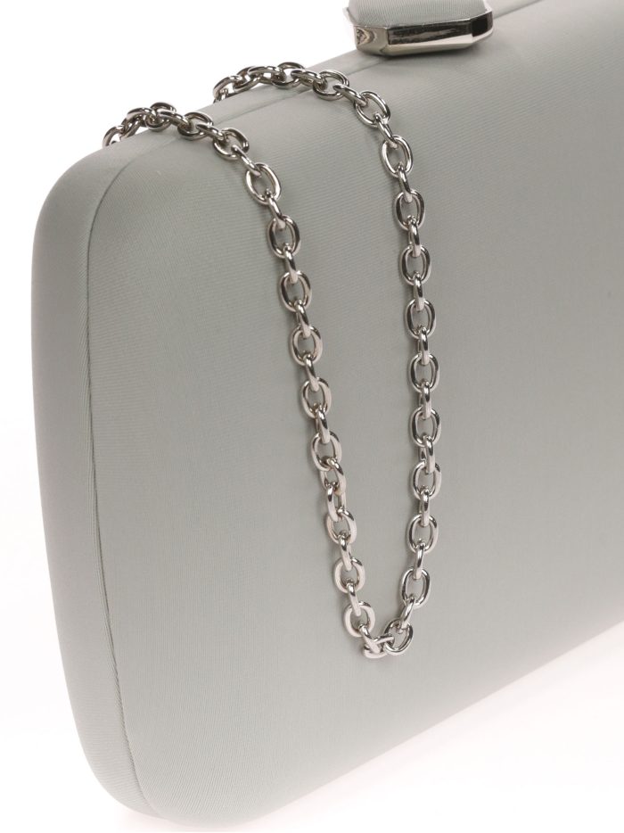 Clutch fiesta detalle metálico gris-claro