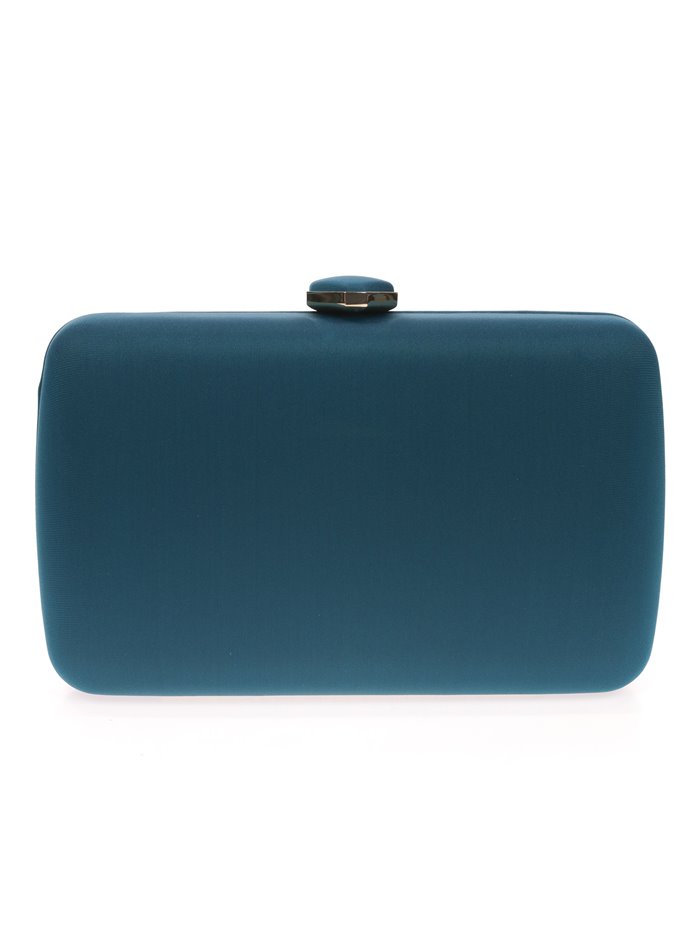 Clutch with metallic detail teal