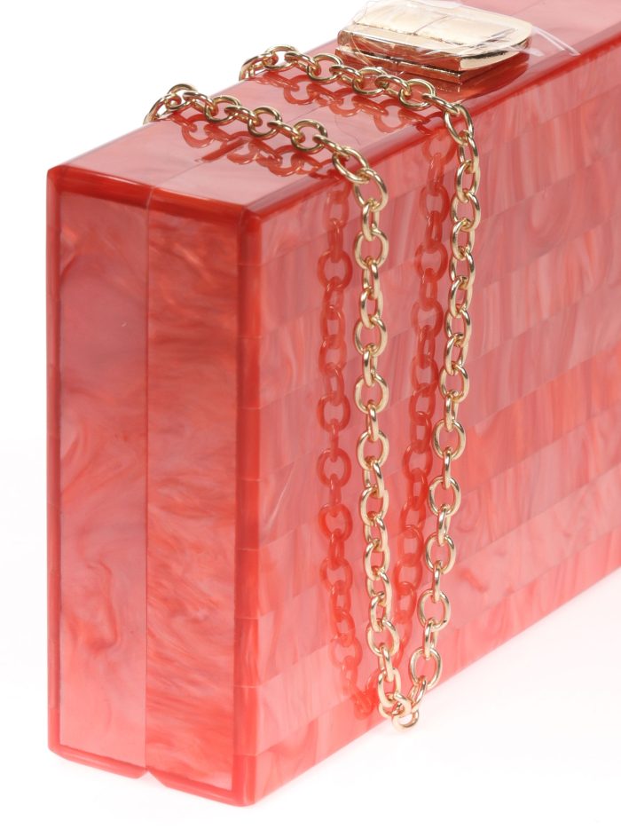 Clutch fiesta nácar rojo