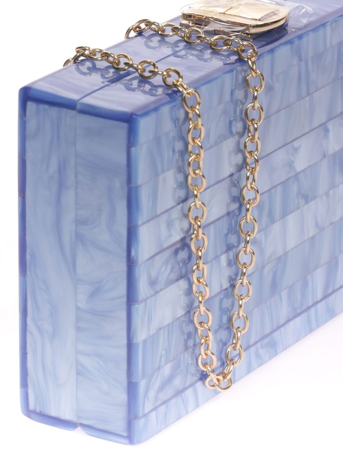 Clutch fiesta nácar azul-marino