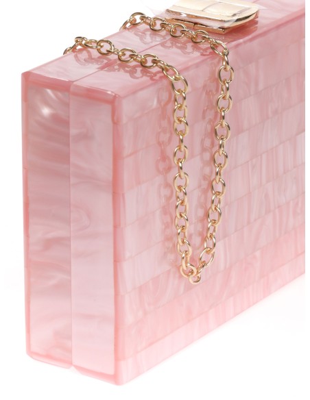 Clutch fiesta nácar rosa-palo