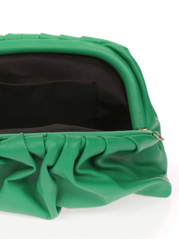 Faux leather clutch verde