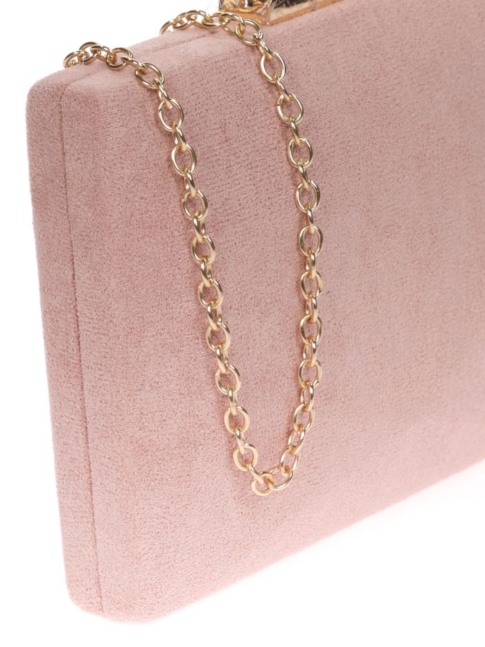 Clutch fiesta antelina rosa-palo-oscuro