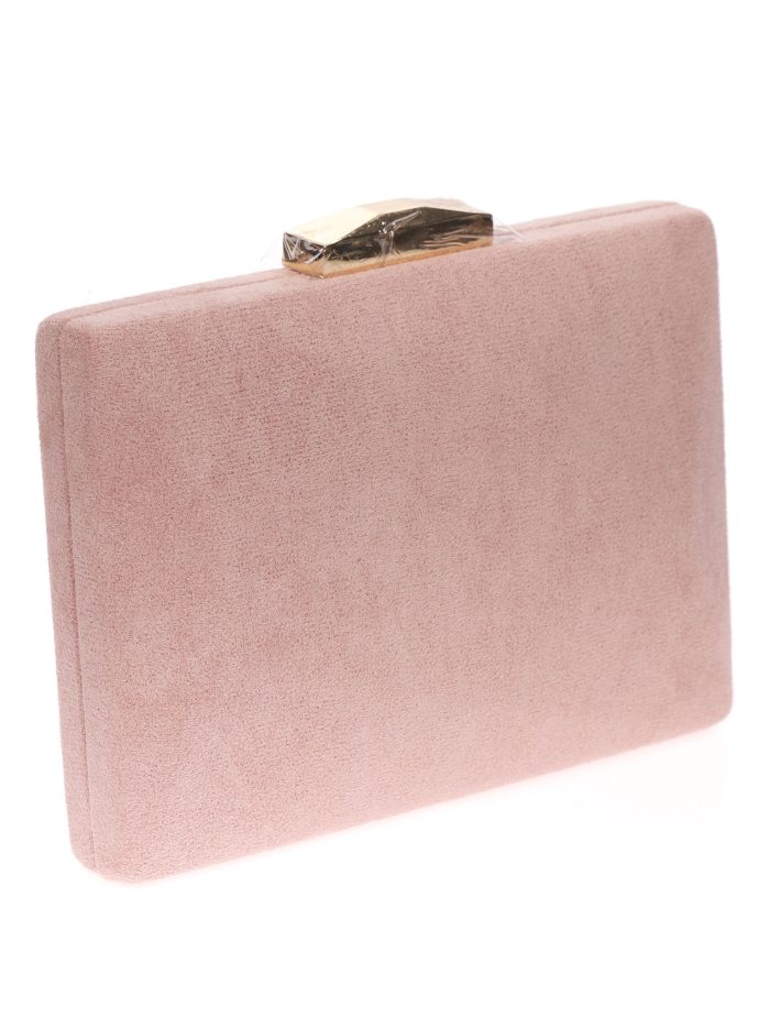 Clutch fiesta antelina rosa-palo-oscuro