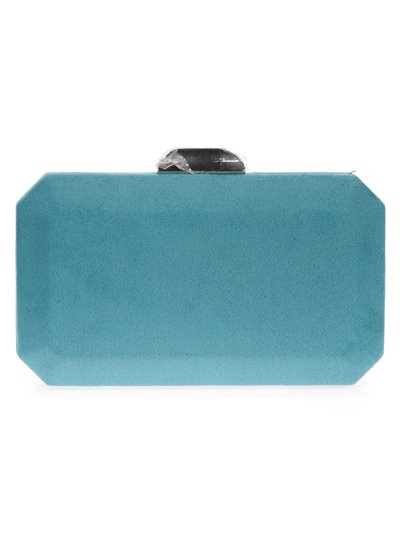Suede effect clutch teal-claro