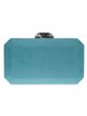 Suede effect clutch teal-claro