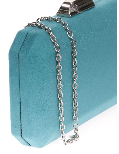 Clutch fiesta antelina teal-claro
